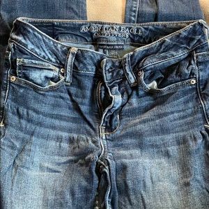 Straight leg medium wash jeans
